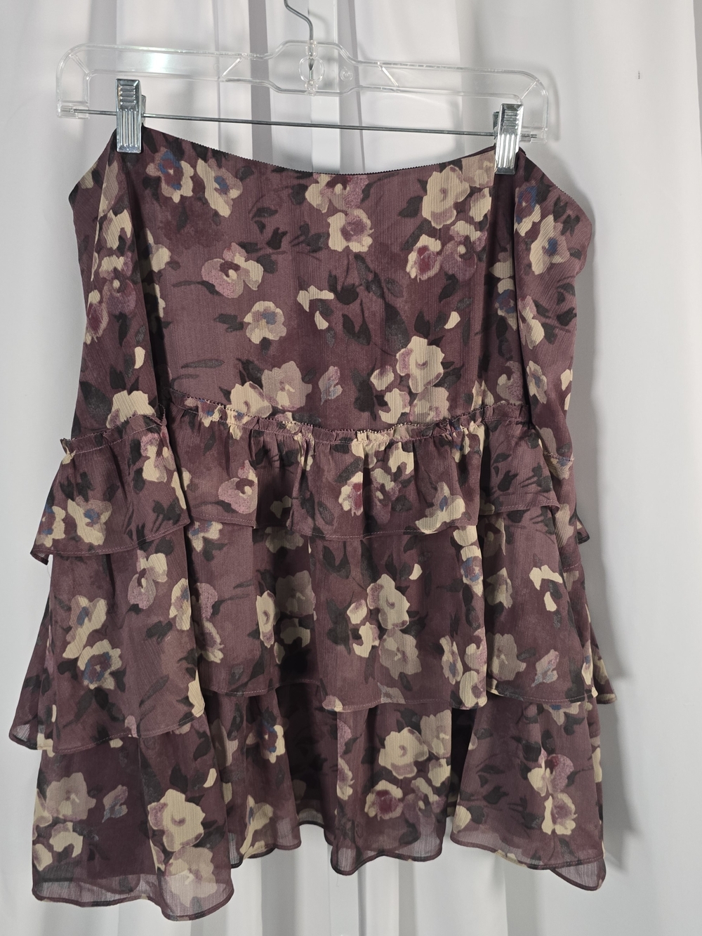 LAUREN RALPH LAUREN NWT $145 Floral Tiered Lined A-Line Mini Skirt Size 14W